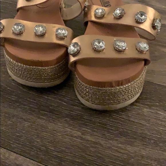 Rose Gold Rhinestone Sandals - Picture 3 of 6